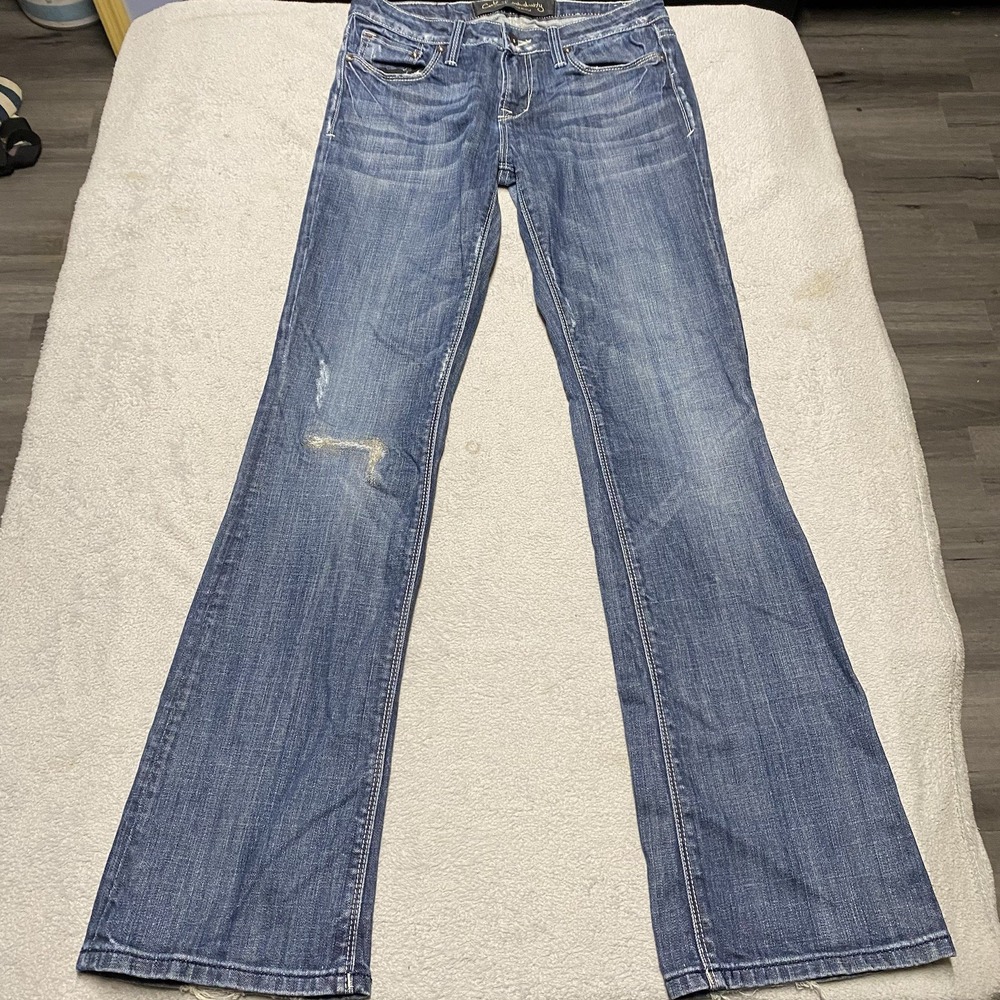 Cult Of Individuality Jeans Womens 29 Blue Distressed Stretch Bootcut‎ 31x33